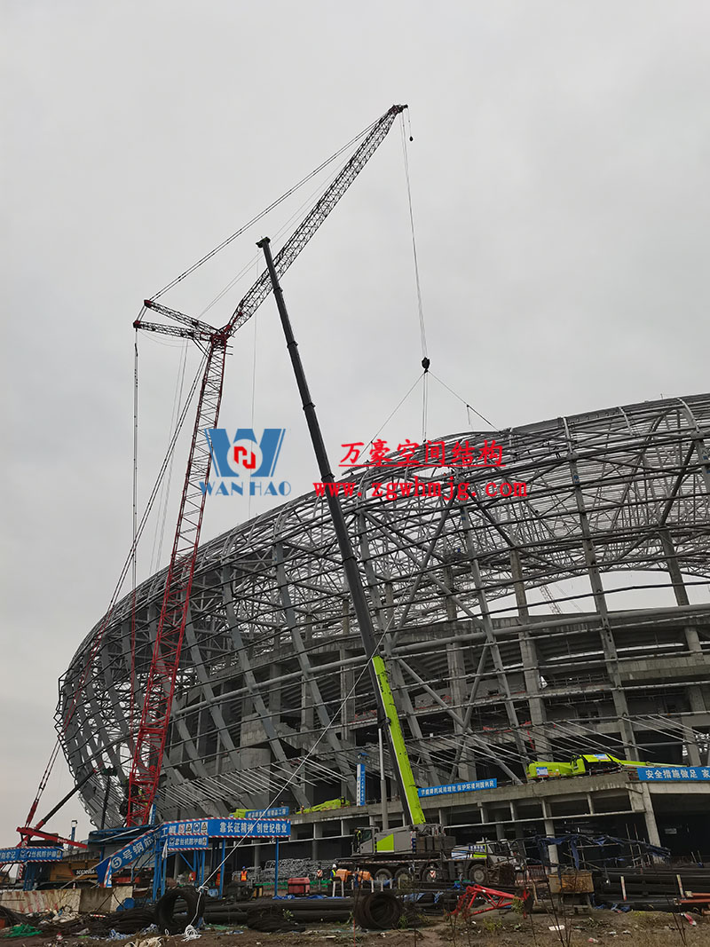 2023年亞洲杯主辦場地重慶龍興足球場異型鋼結構項目