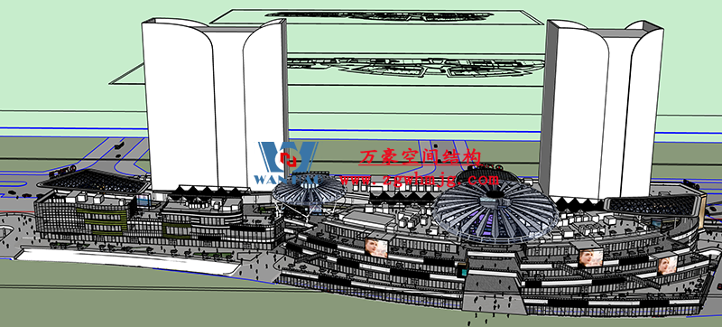 明宇廣場6號地塊商業(yè)（萬達(dá)廣場）改造項目鋼膜結(jié)構(gòu)ETFE蓋頂天幕工程進(jìn)入鋼結(jié)構(gòu)吊裝階段