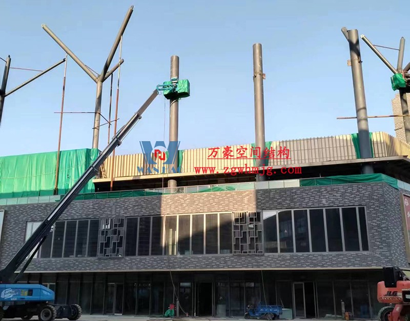 合肥文一塘溪津門天幕鋼結(jié)構及ETFE氣枕膜工程施工進度